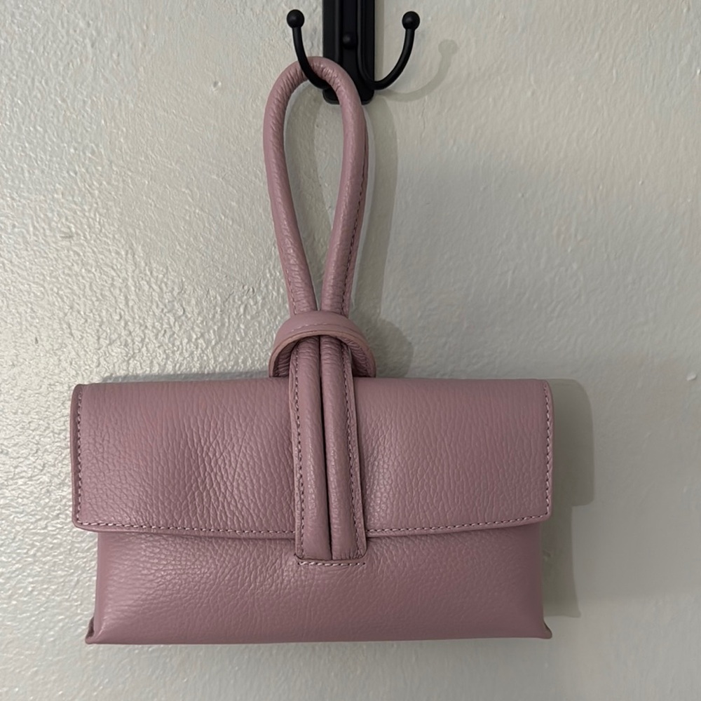 Elegant Pink Leather Clutch